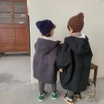 [80-150cm] 韓国風 暖かい フート付き ロングコート - Image 12