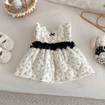 [73-120cm] 花柄 中綿 ノースリーブ ワンピース - Image 6