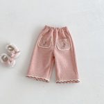 [73-120cm] 刺繍入り あったか カジュアル パンツ - Image 3