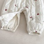 [66-90cm] チェリー 刺繍 キルティング カバーオール - Image 7