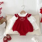 [66-100cm] 蝶結び 刺繍 あったか ロンパース、ワンピース - Image 11