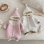 [66-90cm] フード付き 花柄 カバーオール - Image 13