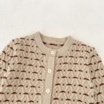 [66-100cm]ダイヤ柄 ニット カーディガン、ロンパース - Image 9