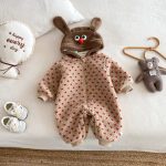 [66-90cm]シープボア フード カバーオール - Image 3