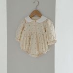 [66-100cm]ドット 小花柄 ロンパース - Image 5