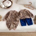 [66-120cm]レオパード ニット カバーオールorセーター - Image 2