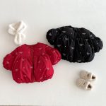 [73-120cm] 蝶結び 刺繍 中綿アウター - Image 11