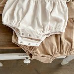 [66-100cm]フリル襟 コーデュロイ ロンパース - Image 3