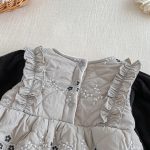 [66-90cm] 小花柄 蝶結び キルティング ロンパース - Image 7