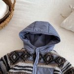 [66-90cm]レトロ フード 裏起毛 カバーオール - Image 12