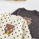 [73-100cm]ドット くま ルームウェア セットアップ - Image 7