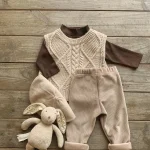 [66-90cm] シンプル ボア付き レギンス - Image 3