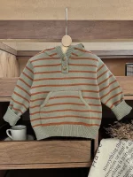 [66-100cm] フーディ ニット プルオーバー - Image 4