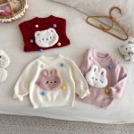 [73-120cm] ぽんぽん付き ニット セーター - Image 4