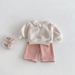 [73-120cm] 刺繍入り あったか カジュアル パンツ - Image 9