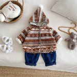 [73-120cm] レトロ 裏起毛 ジャカード ジャケット - Image 14