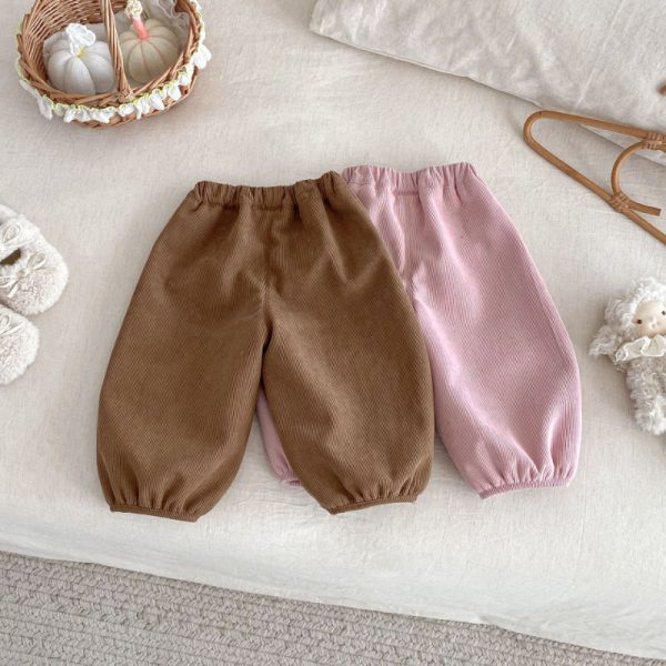 [73-120cm] 小花 裏起毛 パンツ