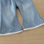 [73-100cm]韓国風襟付きスウェット&ハートデニムパンツ - Image 6