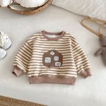 [73-120cm] 厚手 ボーダー スウェット - Image 3