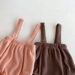 [66-100cm]フリル カラー 花柄 トップス&サロペット ロンパース - Image 15