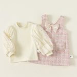 [80-140cm]シャネル風 ジャンパースカート&パフスリーブブラウス - Image 12