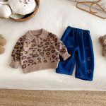 [66-120cm]レオパード ニット カバーオールorセーター - Image 14