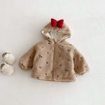 [73-120cm] 蝶結び&小花柄 キルティング コート - Image 8