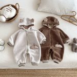 [66-90cm]韓国風 ボアフードカバーオール - Image 19