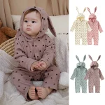 [66-90cm]ロンパース ウサギ柄 ドット オールインワン ベビー服 - Image 7