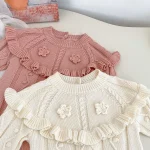 [66-90cm] フリルフラワー ロンパース - Image 15