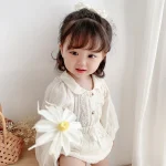 [66-100cm]セットアップ 丸襟 刺繍 可愛い ベビー服 - Image 5