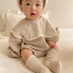 [66-90cm]韓国風レース襟 ロンパース - Image 5