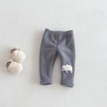 [73-120cm] ぽんぽん ワッペン あったか レギンス