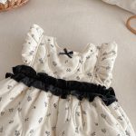 [73-120cm] 花柄 中綿 ノースリーブ ワンピース - Image 2