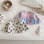 [73-120cm] 花柄 チェック 中綿ジャケット - Image 2