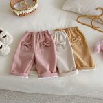 [73-120cm] 蝶結びコーデュロイ あったか パンツ - Image 7