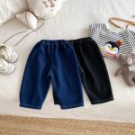 [73-120cm] 無地 裏起毛 デニムパンツ - Image 9