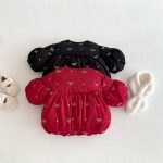 [73-120cm] 蝶結び 刺繍 中綿アウター - Image 3