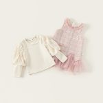 [80-140cm]シャネル風 ジャンパースカート&パフスリーブブラウス - Image 11