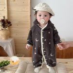 [66-100cm] 星と月柄 あったか カバーオール - Image 5