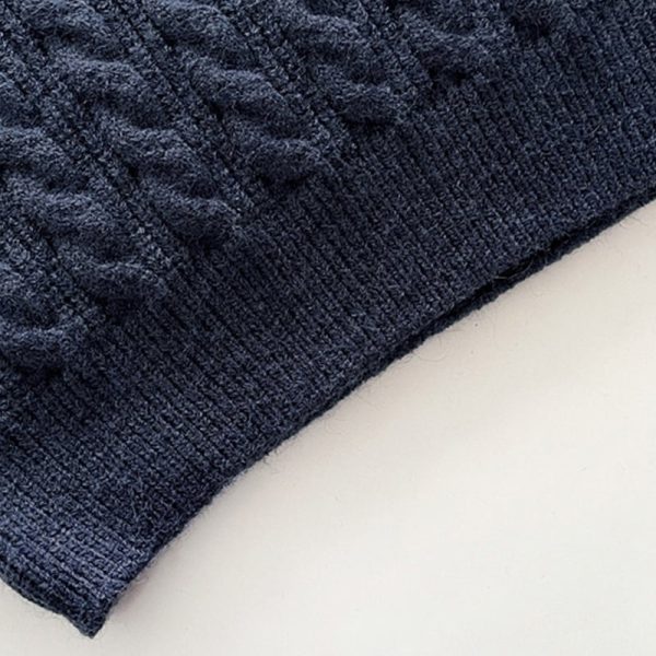 [73-110cm] ケーブル編み ニット ポロシャツ