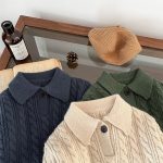 [73-110cm] ケーブル編み ニット ポロシャツ - Image 6