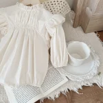 [66-90cm] 肩フリル ロンパース - Image 3