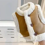 [80-130cm] フェイクムートン ボアコート - Image 4