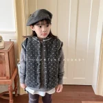 [80-130cm] 花柄ボア ベスト - Image 5