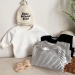 [73-110cm] サイドボタン クール ネックボア トップス - Image 15