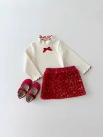 [73-120cm]リボン フリル インナー シャツ