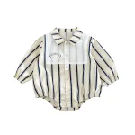 [66-90cm] ボーダー ロンパース - Image 8