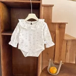 [66-90cm]ロンパース フリル 小花柄 肌触り良い ベビー服 - Image 5