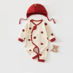 [66-90cm]ロンパース&帽子 可愛い ドット 肌触り良い ベビー服 - Image 5